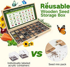 Lush&Dew USDA Zone 3 Seed Bank, Gardening Gifts for Women Men, 32 Varieties Non-GMO Heirloom Seeds for Planting Vegetables Fruits, Year Round Survival Seed Kit for Raised Garden Bed Greenhouse