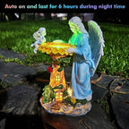 Voveexy Solar Garden Statue, Angel Outdoor Decor with Color Changing Light Garden Figurine Sunflower Outdoor Statue Waterproof Sculpture Lawn Ornament for Patio Backyard Christmas Birthday Present