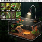 Kathfly 13 Pcs Mini Reptile Terrarium Starter Kits, 12x8x6'' Insect Amphibians Reptile Tank Insect Habitat Cage Acrylic Tank Hidden Shell Heat Lamp Hammock and Other Accessories for Fish Turtle Spider