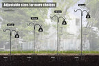 Gtongoko Double Shepherds Hook for Outdoor, 60 Inch Bird Feeder Pole with 5 Prongs Base, 5/8 Inch Thick Heavy Duty Adjustable Garden Hook for Hanging Plant, Lantern, Hummingbird Feeder, 1 Pack