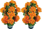 Faux Hydrangea Tree – 30 Inch Hydrangea Tree Artificial with Orange Flowers, UV Resistant Outdoor Hydrangea Artificial Plants in Pot for Indoor Outdoor Home Porch Decor (2, Orange)