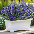 Kinisty 20 Bundles Outdoor Artificial Plants and Flowers, UV Resistant Faux Monkey Grass with Lavender and Fake Plastic Greenery for Spring Summer Outside Planter Porch Garden Decor, Purple