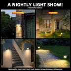 LEREKAM 3 Brightness Modes Solar Outdoor Lights, 360 Degree Adjustable Lighting Angle with 40 LED's, Spotlights Outdoor Waterproof Auto On or Off Solar Garden Lights 8 Pack