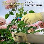 HANDLANDY Rose Pruning Gardening Gloves for Men Women, Thorn Proof Forearm Protection Leather Garden Gloves, Gardening Gifts for Gardeners (Vanilla, Medium)
