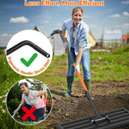 COZEER 30" x 10" Lawn Leveling Rake, Heavy Duty Stainless Steel Leveler Tool with 78" Adjustable Handle, Garden Yard Lawn Care for Garden, Golf Course, Farm and Pasture