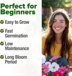 HOME GROWN Cosmos Flower Seeds Bulk Pack for 2026 (1.8 oz) 8,000+ Heirloom Annual Wildflower Seeds Pollinator-Friendly Mix for Pollinators & Outdoor Gardens