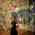 Suncalla 6 Pcs 35.4ft Hanging Flowers Garlands Backdrop Lighted Floating Fake Wildflower Vines LED Floral Garland Ceiling for Spring Wedding Bridal Shower Birthday Graduation Party(Fresh,Multicolor)