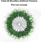 Ivydale 24 Bundles Artificial Flowers for Outdoors Spring Outside Decoration, Faux Silk Petunias White Fake Flowers Bulk Realistic UV Resistant Plants for Outdoor Planters Porch Patio Garden Yard Home