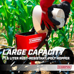 Chapin 8701B Garden Push Seeder Planter with 6 Seed Plates for up to 20 Varieties of Seeds, Zinc Plow Blade, Row Marker, Powder Coated Steel Frame, Red/Black