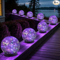 MLKNK Solar Globe Lights Outdoor Waterproof-Solar Balls-Solar Garden Lights-Orbs for Outside 8 Pack Cracked Glass Ball for Lawn Patio Yard Backyard Decorations