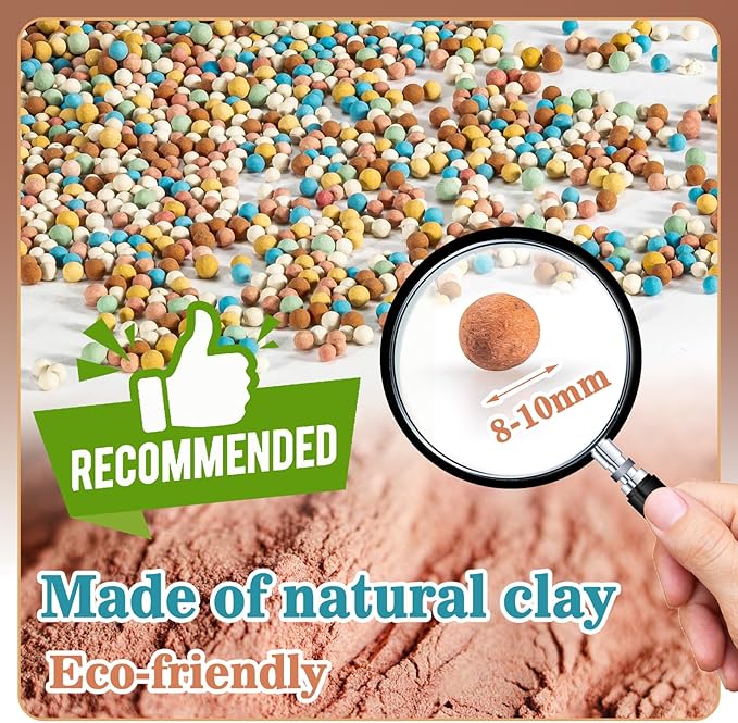 Sukh Clay Pebbles for Plants - 14 OZ Small Pebbles for Indoor Plants Natural Clay, Used for Drainage, Decoration, Aquaponics, Hydroponics (Mixed Colors)