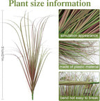 32 Bundles Artificial Grass Plants Outdoor 20 Inch Tall Fake Shrubs Wheat Grass UV Resistant Greenery Stems Weed Faux Bushes Plant for Indoor Outdoor Garden Office Home Decor, Purple