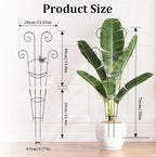2 Pcs 30'' Monstera Plant Support Stakes, Metal Garden Trellis for Potted Plants Outdoor, Tall Expandable Houseplant Climber Trellis with Butterfly Design for Ivy Hoya Vin (Black)