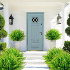 Ouddy Decor 12 Bundles Artificial Boston Ferns Artificial Plants Outdoor Greenery Stems Faux Shrubs UV Resistant for Garden Front Porch Table Window Box Home Decorations