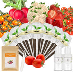 Strawberry and Pineberry Seed Pod Kit for AeroGarden, Ahopegarden with Red Strawberry, Radish, Pineberry, Red Heirloom/Golden Harvest Cherry Tomato - Hydroponics Supplies for Most Brand (7-pod)