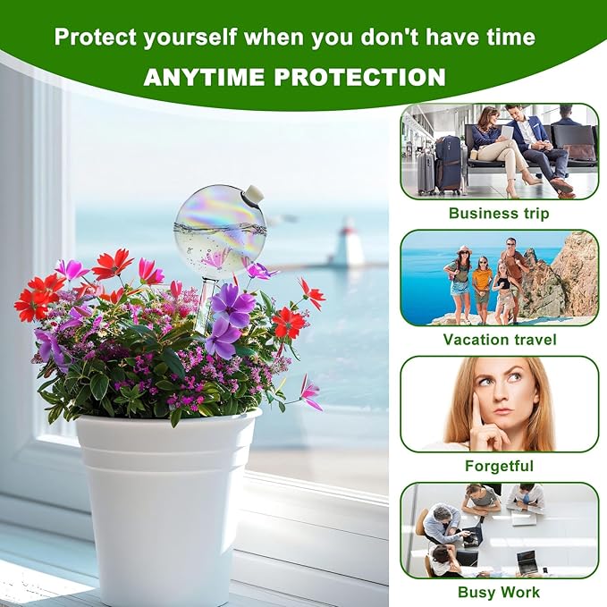 4 Pack Plant Watering Globes - 150ml Self-Watering Bulbs, Automatic Plant Waterer for Indoor & Outdoor Potted Plants, Vacation Plant Care Essential, Decorative Glass Design (150ml/5.12oz)