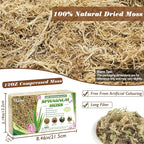 Halatool 12OZ Orchid Moss Sphagnum for repotting, 16QT Dried Sphagnum Moss for Plants Indoor, Maintain Air Humidity and Improve Soil Acidity, Natural Media for Orchid Plant Growth