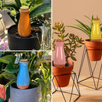 4 Packs Ollas Plant Watering Globes, 12 Oz Terracotta Self Watering Planter Insert, Automatic Watering Devices, Clay Drip Irrigation Stake for Indoor & Outdoor Plant, 1 Week Easy to Refill(Multicolor)