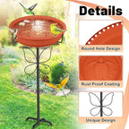 Bird Bath for Outside with Removable Bowl Metal Base, 37In Freestanding Rust-Proof Birdbaths & Birdfeeder, Bird Baths Feeder Bowl for Outdoors Garden Patio Yard Lawn Decor (Brown)