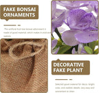 Realistic Faux Phalaenopsis Orchid Flower Plant in Potted Burlap Bag Simulation Butterfly Orchid for Home Table Decor for Office and Living Room