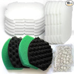 PurifyLogix 18 PCS Pond Filter Kits for Pennington Inpond 5 in 1 600 Gallon Model Water Pump, Includes 4 Foam Filter, 12 Polymer Woolfilter Mats, 2 Ceramic Media Rings Compatible with Aquagarden 600