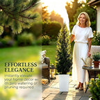 Realistic Artificial Cedar Tree with Planter Set of 2,Faux Topiary Cypress Plant for Home,Office,Living Room,Porch Indoor Outdoor Decor,No Maintenance Fake Evergreen Shrub (5FT White)