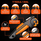 Orange Ninja 7-in-1 Garden Tool & Knife Sharpener – Sharpens Axe, Hatchet, Machete, Pruner & Shears – One Tool for All Your Outdoor Blades – Gift for Gardeners