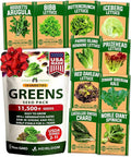 HOME GROWN 11,500+ Heirloom Lettuce Seeds - 10 Varieties Including Romaine, Buttercrunch, Iceberg, Kale & Spinach - Non-GMO USA Seeds for Planting Indoor, Outdoor & Hydroponic Gardens