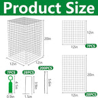 Adnee 7 Pack Wire Plant Protector with Cover-20x12x12 Inch Detachable Square Wire Cages to Prevent Animals-Metal Garden Plant Protector Cages for Protecting Plants Vegetables Flowers