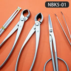 TianBonsai Bonsai Tools 5-Piece Alloy Steel Bonsai tool Kit In Cluding 210mm Long Handle Scissors / 205mm Branch Cutter / 205mm Knob Cutter / 200mm Straight Root Hook / Tweezers (NBK5-01)