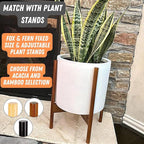 Fox & Fern Plant Pot, Large Plant Pots for Indoor & Outdoor, UV & Frost Resistant Plant Vase with Drainage Plug, Fiberstone, Large Indoor Pots for Plants & Flowers, House Indoor Plant Pot, Single Pot