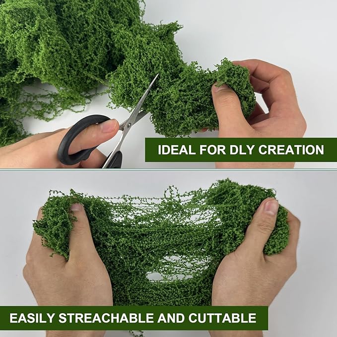 Fake Green Moss for Potted Plants Indoor, 5.3oz Artificial Moss for Crafts, Realistic Faux Moss Decor for DIY Fairy Garden, Terrariums, Table Centerpieces, Wedding & Home Decor