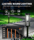 NEWMESSI 6 Pack Solar Pathway Lights Outdoor,Super Brightness IP65 Waterproof Auto On/Off Solar Path Lights, Garden Solar Powered Landscape Lighting for Outside Yard Garden Driveway Walkway Décor