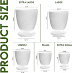 Utopia Home - Spotty Plant Pots Indoor with Drainage - 7/6.6/6/5.3/4.8 Inches Flower Pots - 5 Pack Plastic Planters - Ideal for Stocking Stuffers - (Speckled Grey, Pack of 5)