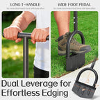 Edger Lawn Tool, 41-inch Long Handle Manual Lawn Edgers with T-Grip, Sharp V Shaped Half Moon Hand Lawn Edging Tool for Effortless Landscaping Sidewalk Yard Garden Flower Bed Border Cable Burying