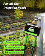 RainPoint WiFi Water Timer for Garden Hose with Brass Inlet & Outlet, 2-Zone Smart Hose Timer, WiFi Irrigation Controller via APP/Voice Control, Automatic Sprinkler Watering System for Lawns and Yard