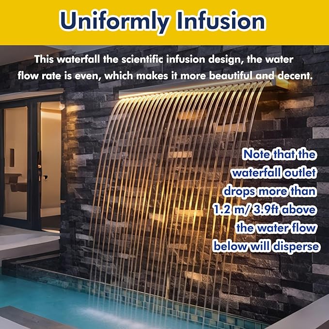 Heavy Duty 14" Waterfall Spillway Kit - Durable PVC Connector for Ponds & Fountains, Outdoor Garden & Patio Water Feature, Silver Finish, Enhance Water Flow Decor