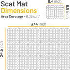 Petfolio 18 Pack Scat Mat for Cats - 8 x 6 Inch Cat Deterrent Mat with 1 Inch Spikes is A Great Cat Repellent Indoor & Outdoor to Keep Cats Away. Includes 6 Garden Staples & 10 Zip Ties (Grey)