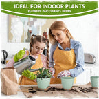Self-Watering Pots for Indoor Plants with Visible Water Window,5/6/6.5/8/10 Inch Outdoor Flower Pots with Drainage Holes & Reservoir for Patio, Home Decor (Green)