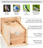 WHITEHORSE Bluebird House - Weatherproof Bird House for Outdoors - Cedar Birdhouse Built to NABS Specs - Nest Box for Western Bluebirds, Tree Swallows, Nuthatches & More (22” Floor)