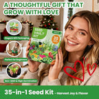35 Heirloom Seeds Variety Pack - 21000+ Non-GMO Seeds for Planting Vegetables and Fruits, Home Garden Seeds for Hydroponic, Indoor and Outdoor, Unique Garden Starter Set Gift for Mother, Women...