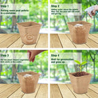 ZeeDix 30mm 55Pcs Compressed Peat Pellet Fiber Soil Plant Seed Starters - Nursery Plugs Pallet Seedling Soil Block for Grow Herbs Plant Flowers Vegetables(with Box)