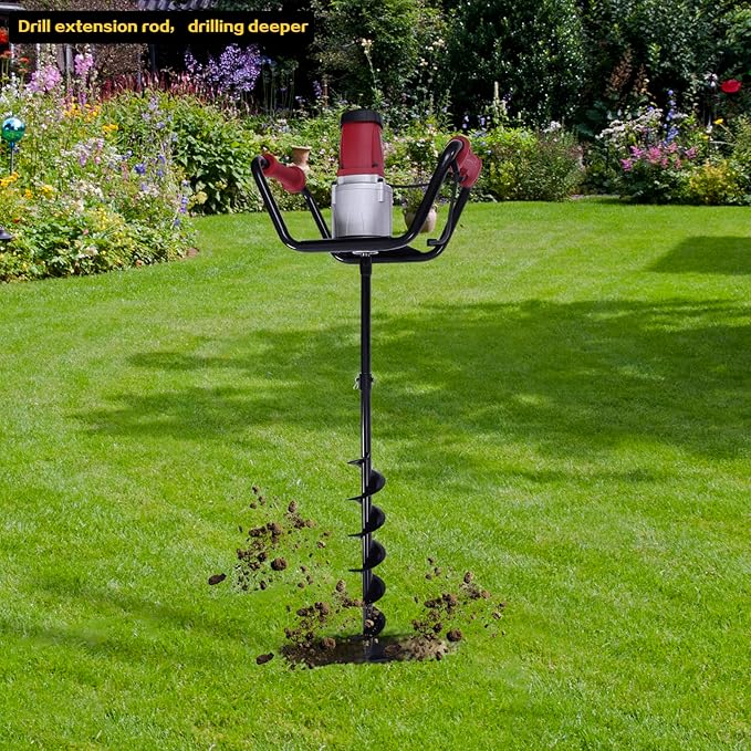 DYRABREST Post Hole Digger Electric 1500W Digging Dril for setting of fence posts, trees, shrubs