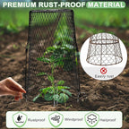 5 Pcs 17.7" Tall Garden Cloches for Plants, 5.9" Long Legs Ground Stakes Plant Cages Stackable Storage, Rustproof Plants Chicken Wire Cloche Plant Protectors from Animals for Squirrels, Rabbits, Deers