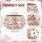 9.8 Inch Large Vintage Ceramic Planter Ice Crack Glaze Pink Rose Floral Flower Pot with Drainage Hole Rustic Decorative Plant Pots Gifts for Home Kitchen Office Indoor Outdoor Plants