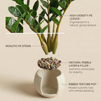 TentoWhan（2Packs Faux Plants Indoor 18.9" Artificial ZZ Plants in White Pot Fake Potted Zamioculcas Silk Faux Plants for Home Table Decor Bedroom Aesthetic