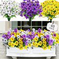 40 Pcs Artificial Fake Pansy Flowers for Outdoors, Faux Silk Pansies Spring Flowers UV Resistant Artificial Plants Outdoor for Planter Front Door Porch Yard Patio Home Decor(Purple Yellow White)