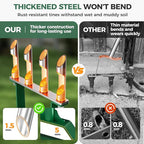 Suntee Lawn Aerator Tool, Manual Core Aerator Lawn Tool with 4 Stainless Steel Hollow Tines, Adjustable Height Semi-Assembled Heavy Duty Steel Grass Aeration for Lawn Care, Green