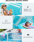 Pool Fountain for Above and In-Ground Pools, Adjustable Dual Spray Waterfall Sprinkler Cooler for Pool, Swimming Pool Spa Water Fountain, High-Pressure Pool Spray Fountain