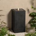 25.98” H Outdoor Water Fountain Made with Eco-Friendly Recyclable Materials, Polyethylene Square Bubbler Outdoor Fountain, Garden Decor with LED Light for Patio, Porch, Backyard (25.98”)